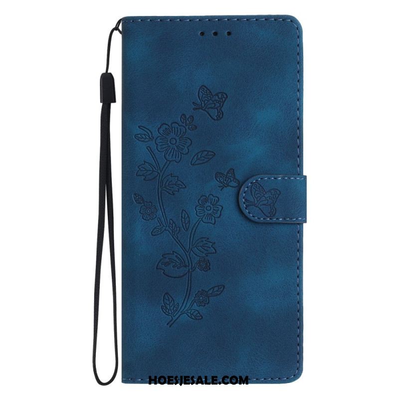 Leren Hoesje Voor Samsung Galaxy A16 5g Stijlvol Bloemen