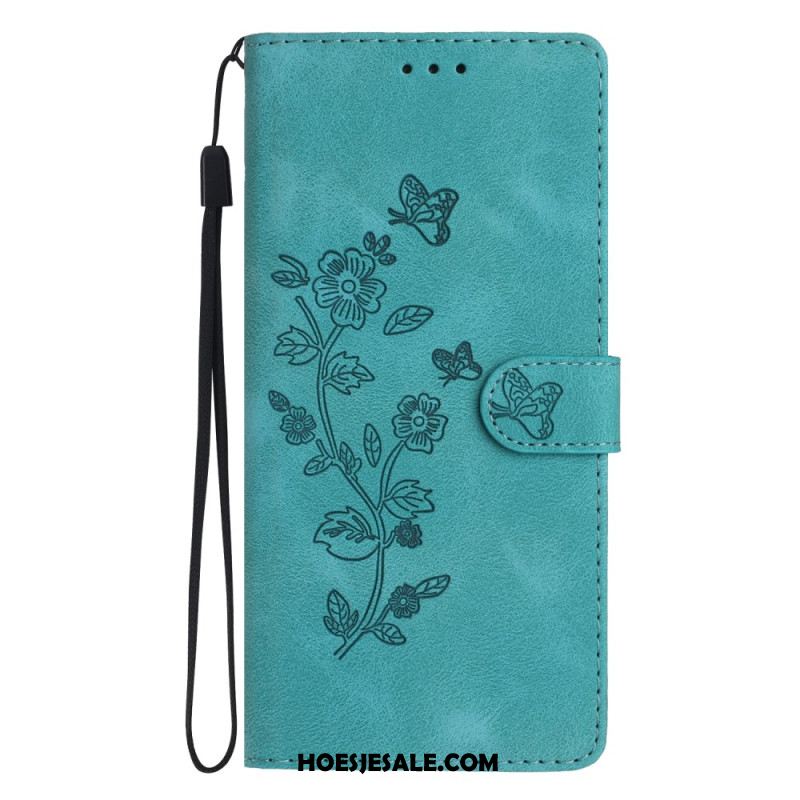 Leren Hoesje Voor Samsung Galaxy A16 5g Stijlvol Bloemen