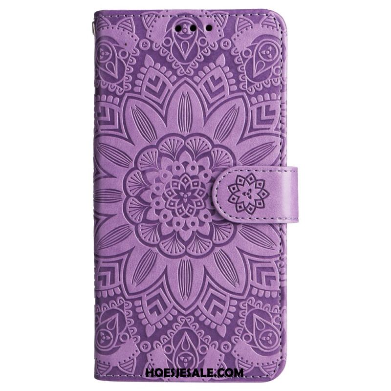 Leren Hoesje Voor Samsung Galaxy M55 5g Mandala Met Koord