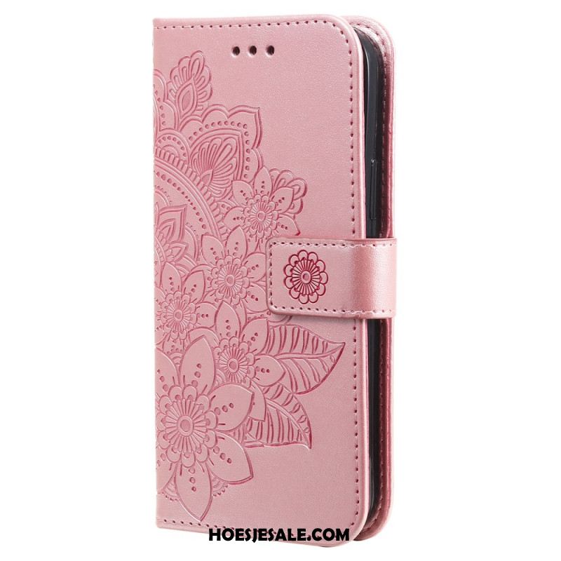 Leren Hoesje Voor Samsung Galaxy S24 5g Bloemenmandala Met Koord