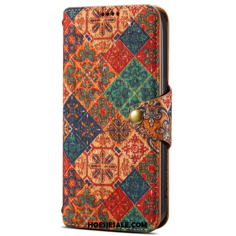 Leren Hoesje Voor Samsung Galaxy S24 5g Bloemenprint