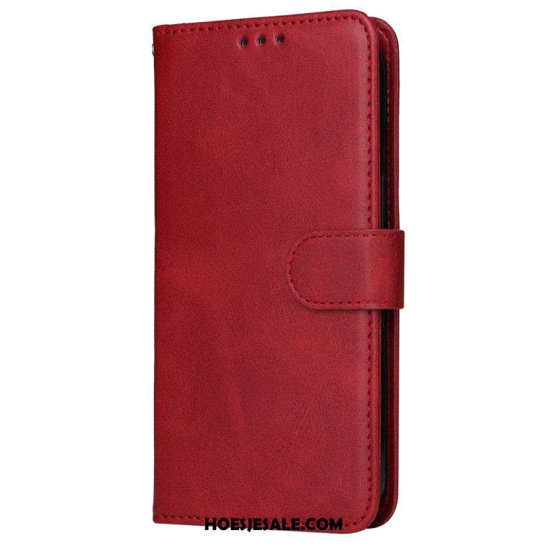 Leren Hoesje Voor Samsung Galaxy S24 5g Ledereffect Met Riem