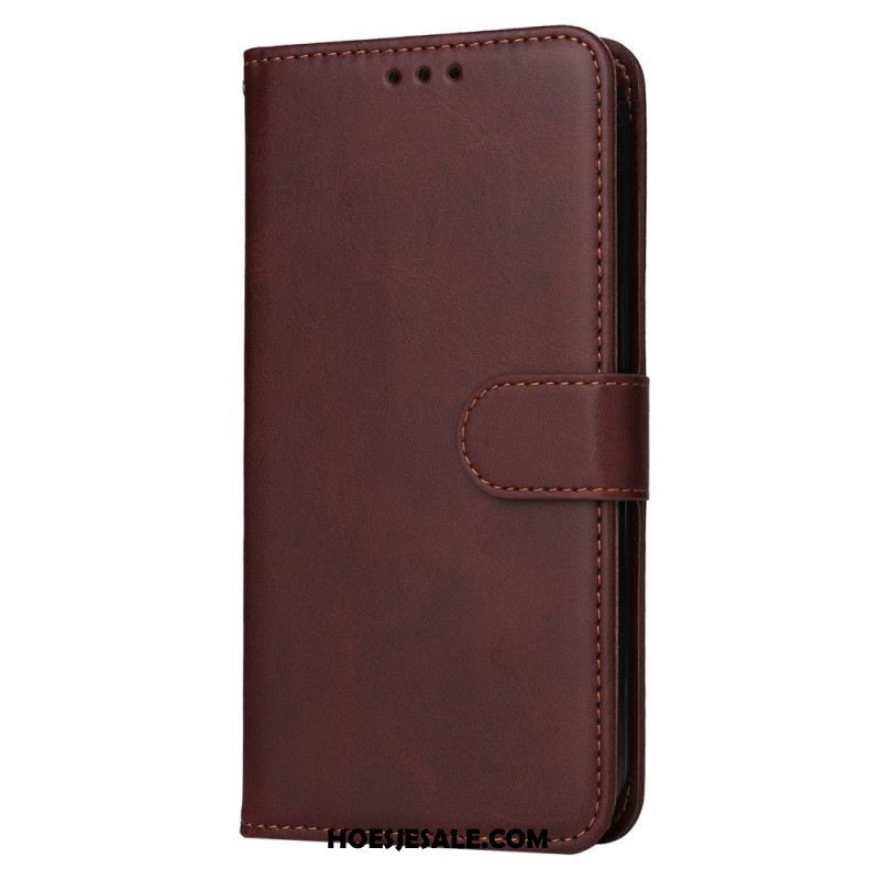 Leren Hoesje Voor Samsung Galaxy S24 5g Ledereffect Met Riem