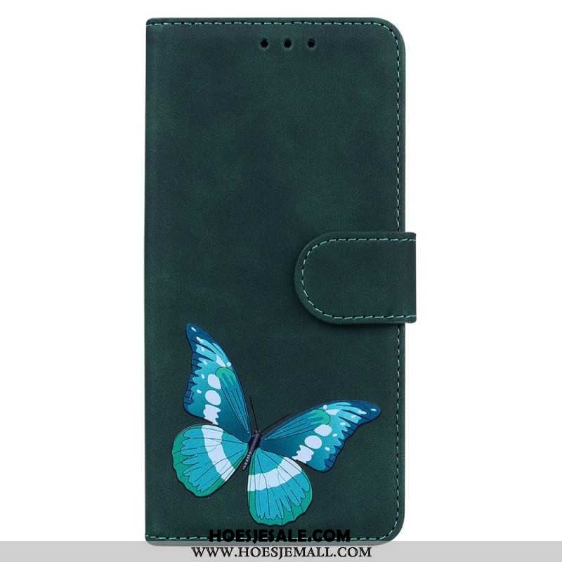 Leren Hoesje Voor Samsung Galaxy S24 5g Vlinder Met Riem