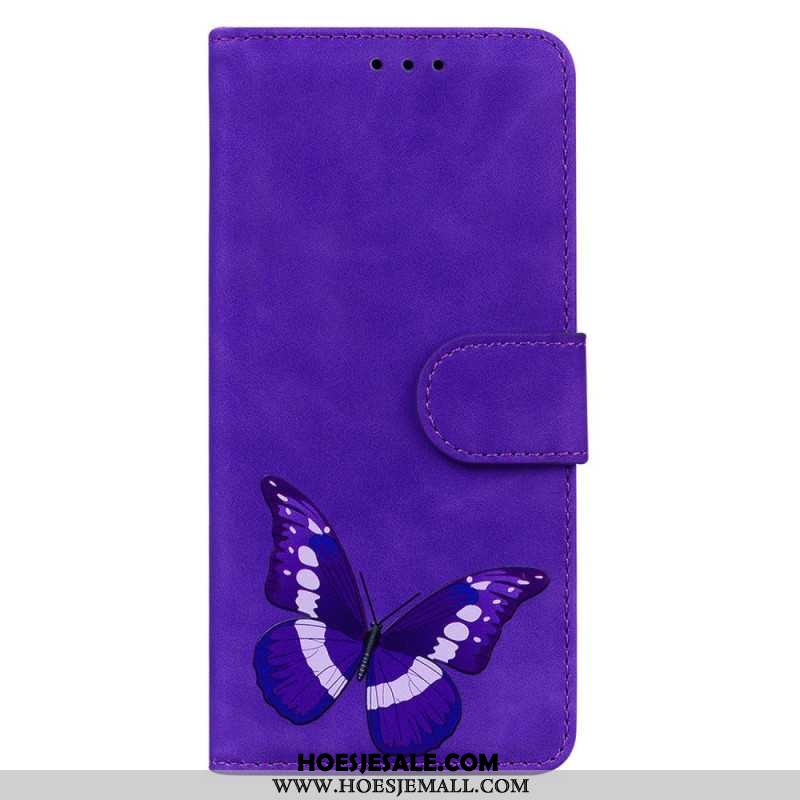 Leren Hoesje Voor Samsung Galaxy S24 5g Vlinder Met Riem