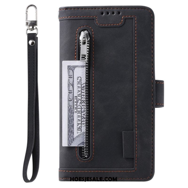 Leren Hoesje Voor Samsung Galaxy S24 Fe 9 Lanyard-kaarthouders