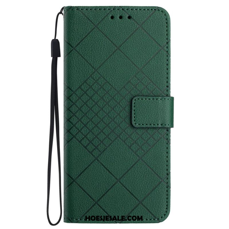 Leren Hoesje Voor Samsung Galaxy S24 Plus 5g Diamanten Met Bandjes