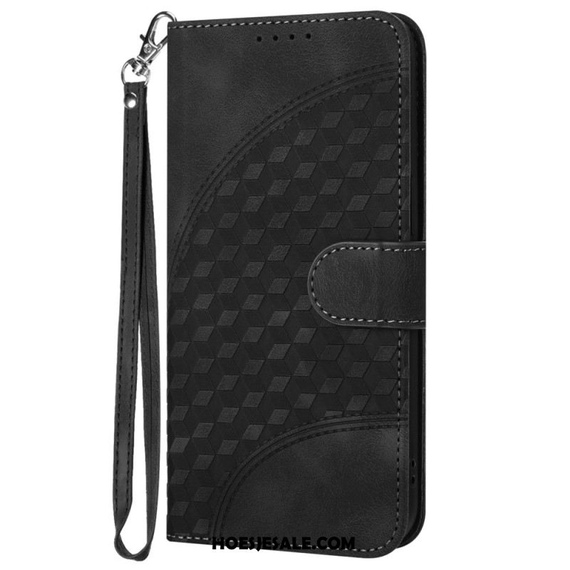 Leren Hoesje Voor Samsung Galaxy S24 Plus 5g Patroon Olifantenkop Met Riem