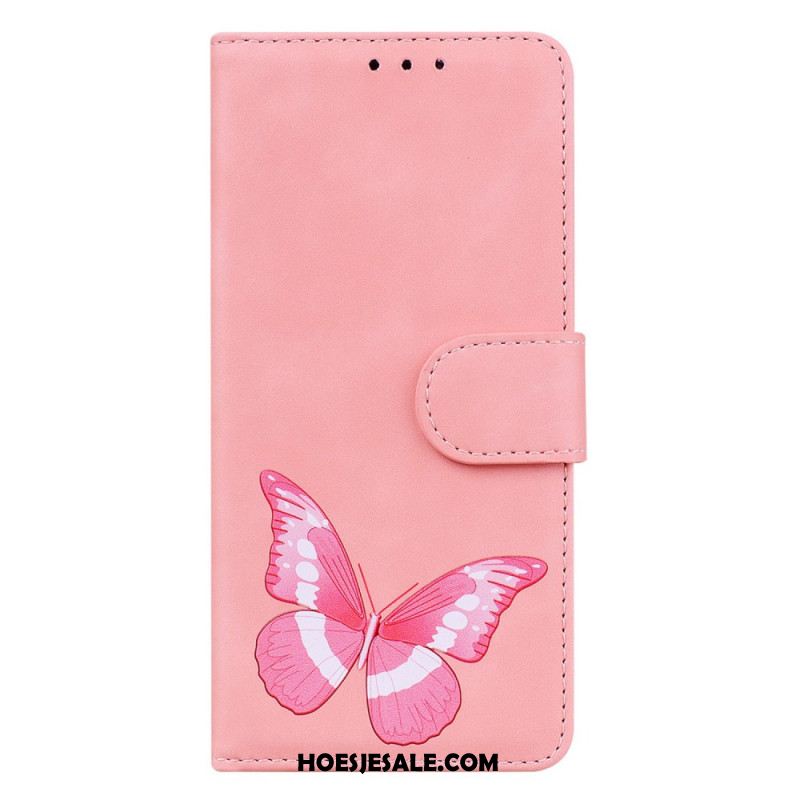 Leren Hoesje Voor Samsung Galaxy S24 Plus 5g Vlinderprint