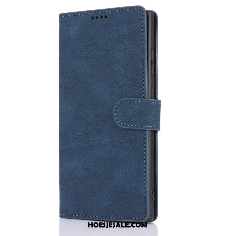 Leren Hoesje Voor Samsung Galaxy S24 Ultra 5g Wollen Leereffect