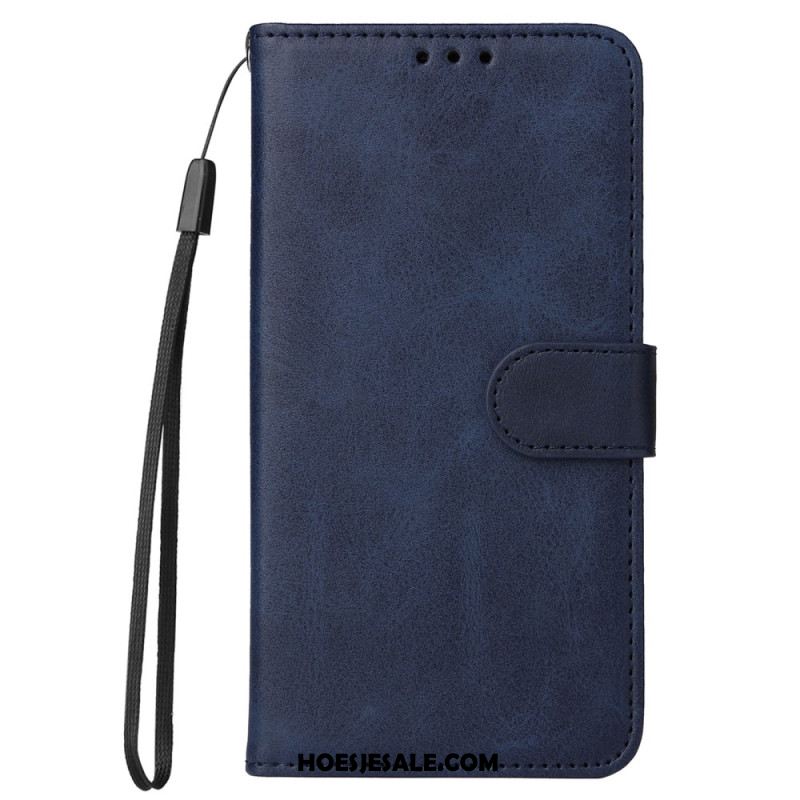 Leren Hoesje Voor Xiaomi 14 Pro Kuittextuur Met Bandjes