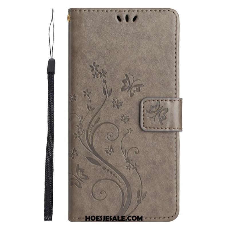 Leren Hoesje Voor Xiaomi 14t Pro Bloemenband