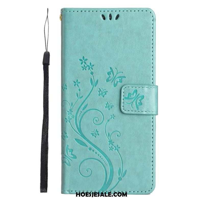 Leren Hoesje Voor Xiaomi 14t Pro Bloemenband