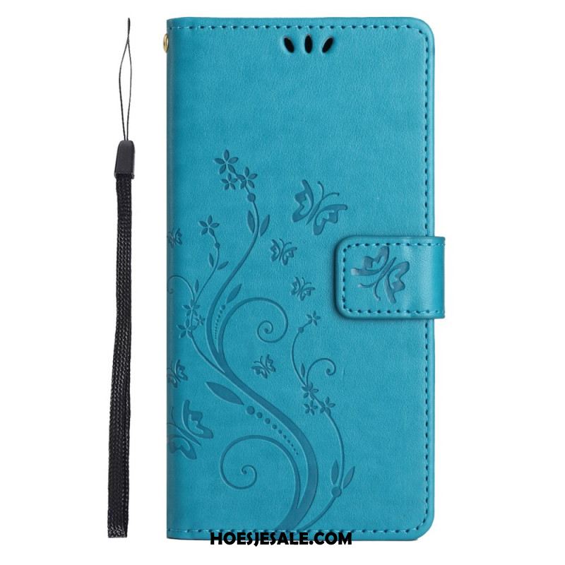 Leren Hoesje Voor Xiaomi 14t Pro Bloemenband