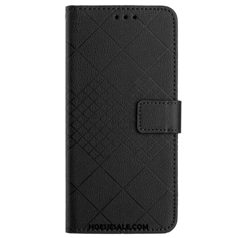 Leren Hoesje Voor Xiaomi Redmi Note 13 4g Diamantpatroon Met Bandjes