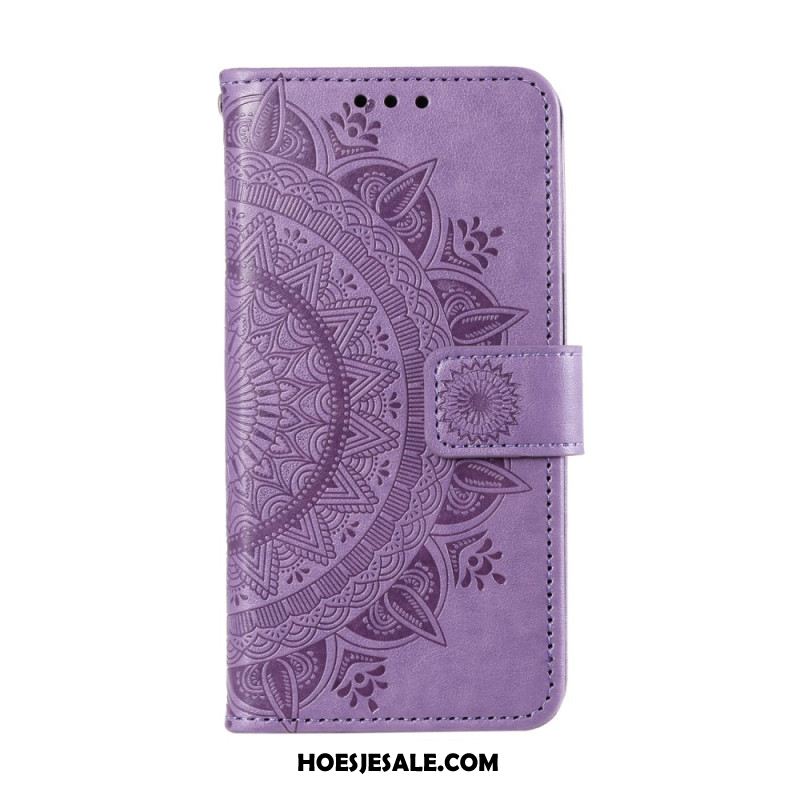 Leren Hoesje Voor Xiaomi Redmi Note 13 5g Mandala Zon