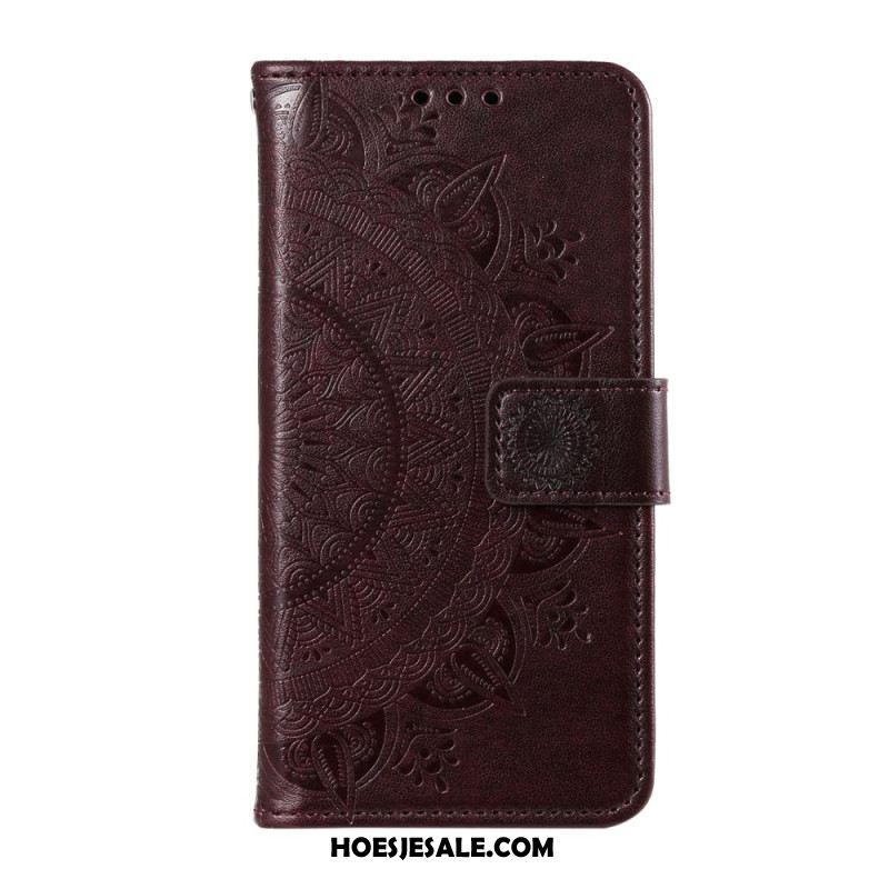 Leren Hoesje Voor Xiaomi Redmi Note 13 5g Mandala Zon