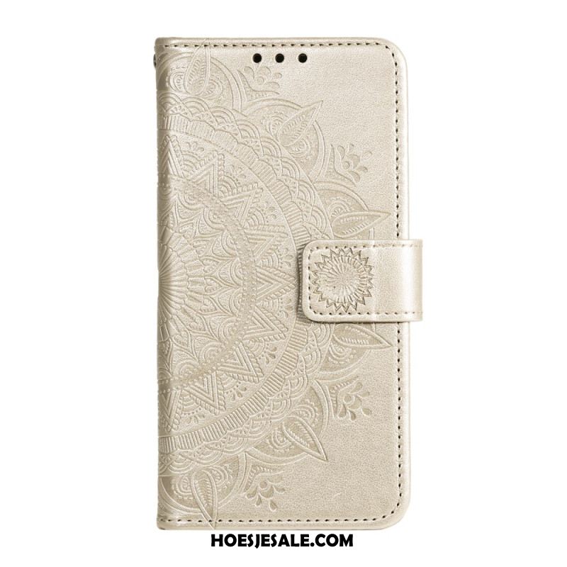 Leren Hoesje Voor Xiaomi Redmi Note 13 5g Mandala Zon