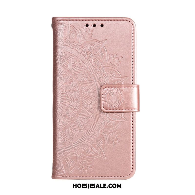 Leren Hoesje Voor Xiaomi Redmi Note 13 5g Mandala Zon