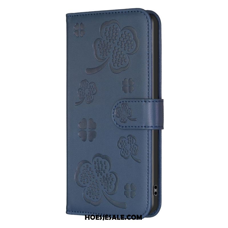 Leren Hoesje Voor Xiaomi Redmi Note 13 Pro 4g Klaverspatroon