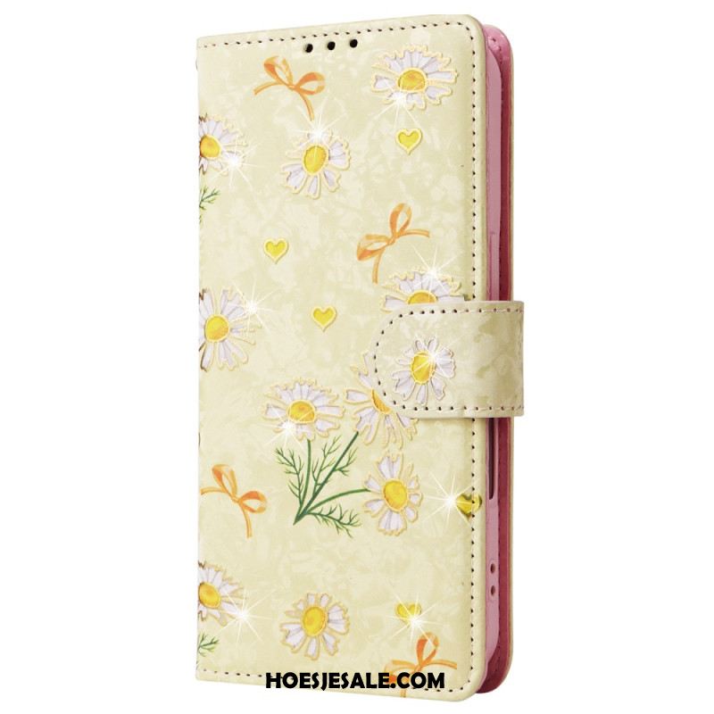 Leren Hoesje Voor iPhone 16 Bloemen Rfid-blokkeertechnologie