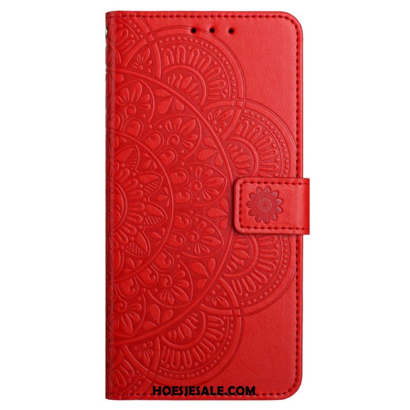 Leren Hoesje Voor iPhone 16 Mandala-riempatroon