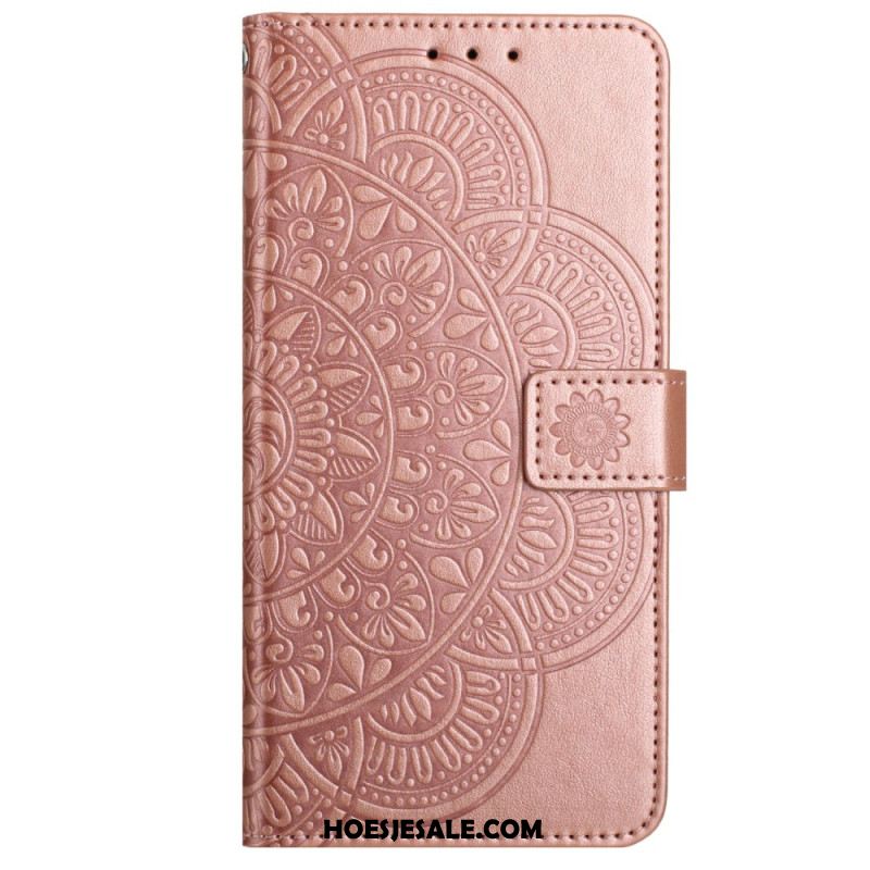 Leren Hoesje Voor iPhone 16 Mandala-riempatroon