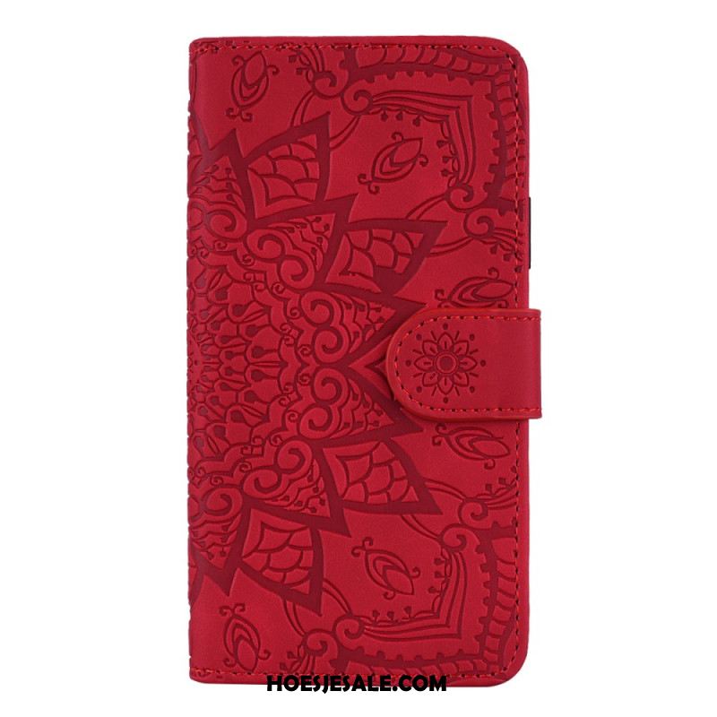 Leren Hoesje Voor iPhone 16 Plus Mandala-print