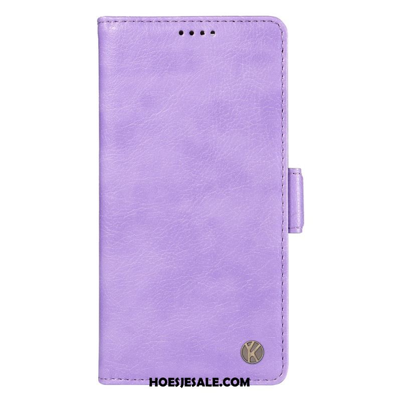 Leren Hoesje Voor iPhone 16 Plus Yikatu Litchi-textuur