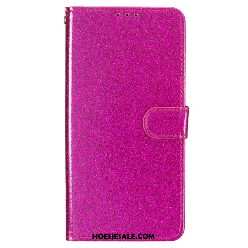 Leren Hoesje Voor iPhone 16 Pro Max Glitters