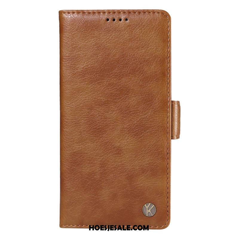 Leren Hoesje Voor iPhone 16 Pro Max Vintage Yikatu