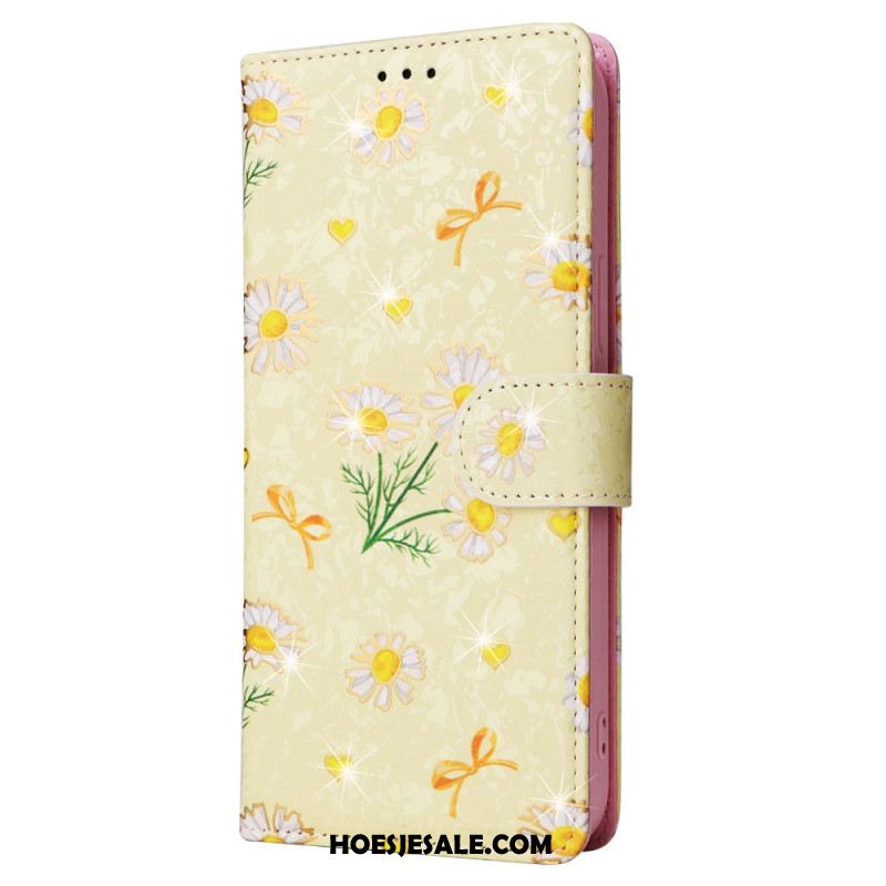 Leren Hoesje Voor iPhone 16 Pro Rfid Blocker-portemonnee Met Bloemenmotief