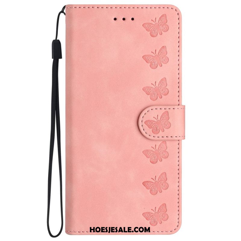 Leren Hoesje Voor iPhone 16 Pro Vlinderfries