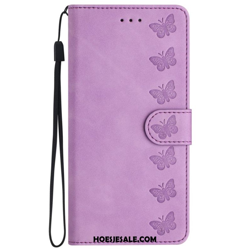 Leren Hoesje Voor iPhone 16 Pro Vlinderfries