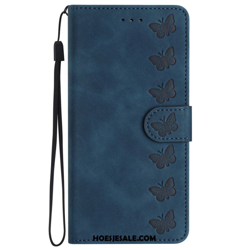 Leren Hoesje Voor iPhone 16 Pro Vlinderfries