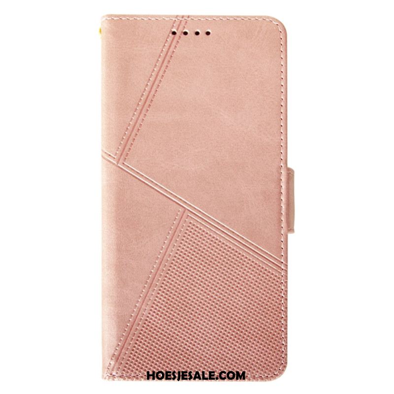 Leren Hoesje Xiaomi 14 Pro Idewei Geometrische Lijnen Bescherming Hoesje