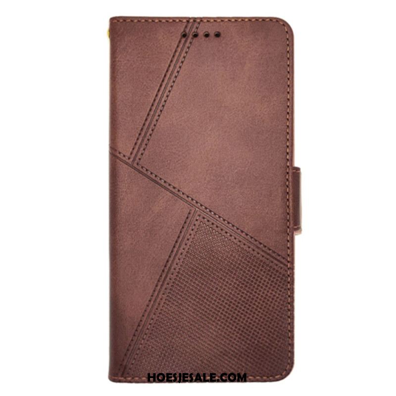 Leren Hoesje Xiaomi 14 Pro Idewei Geometrische Lijnen Bescherming Hoesje