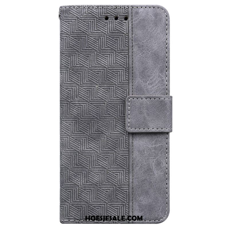 Leren Hoesje Xiaomi 14t Geweven Patroon Bescherming Hoesje