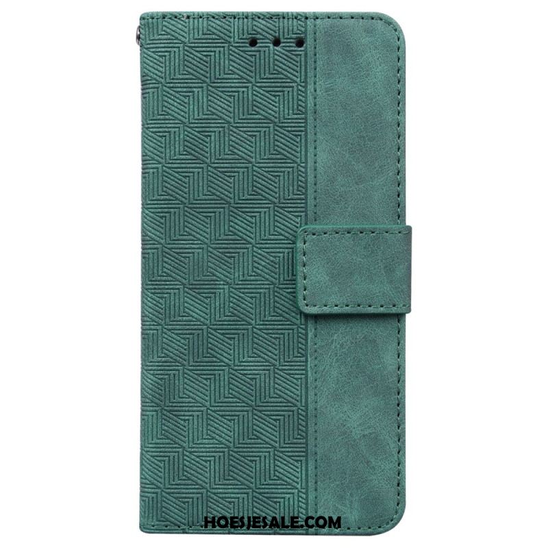 Leren Hoesje Xiaomi 14t Geweven Patroon Bescherming Hoesje