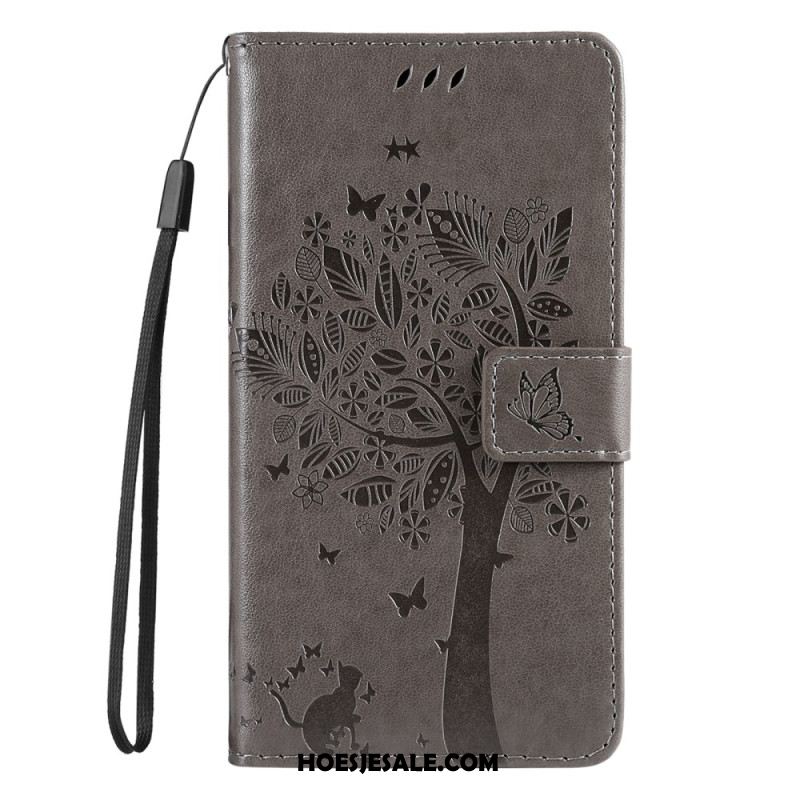 Leren Hoesje Xiaomi 14t Kat En Boom Bescherming Hoesje