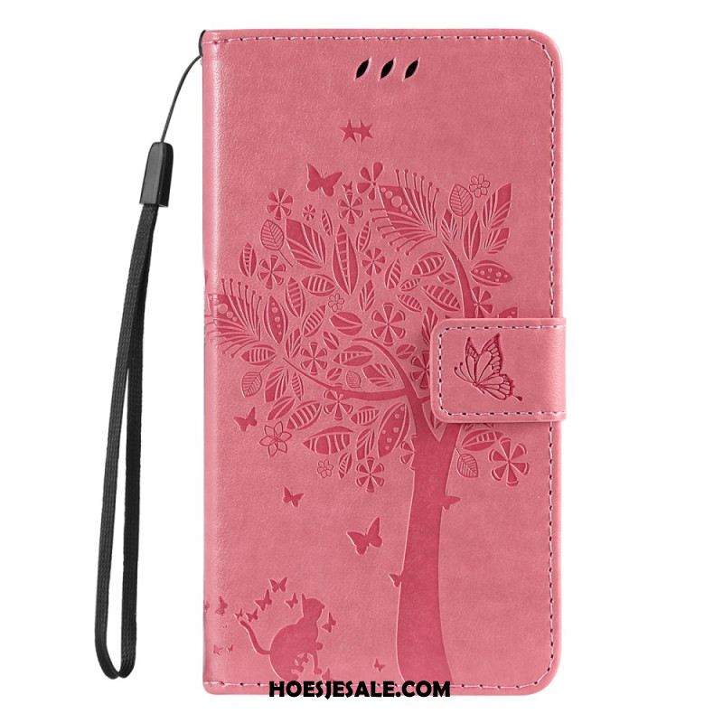 Leren Hoesje Xiaomi 14t Kat En Boom Bescherming Hoesje