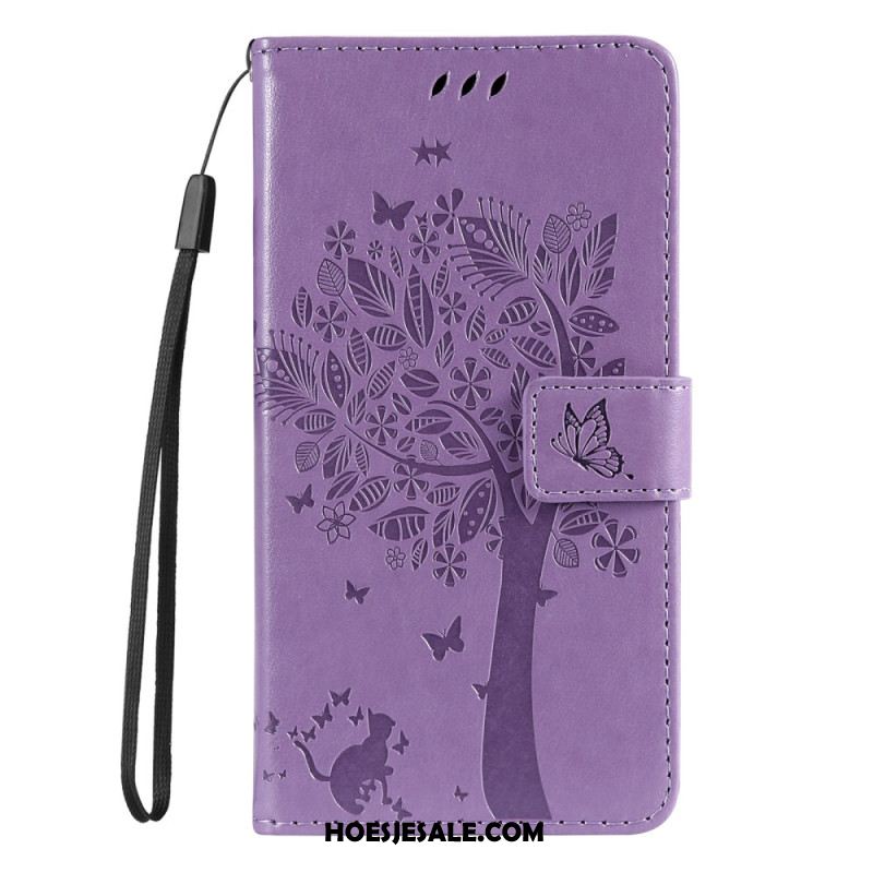 Leren Hoesje Xiaomi 14t Kat En Boom Bescherming Hoesje