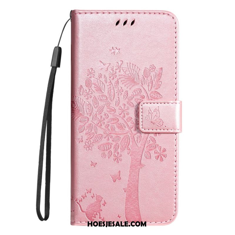 Leren Hoesje Xiaomi 14t Kat En Boom Bescherming Hoesje