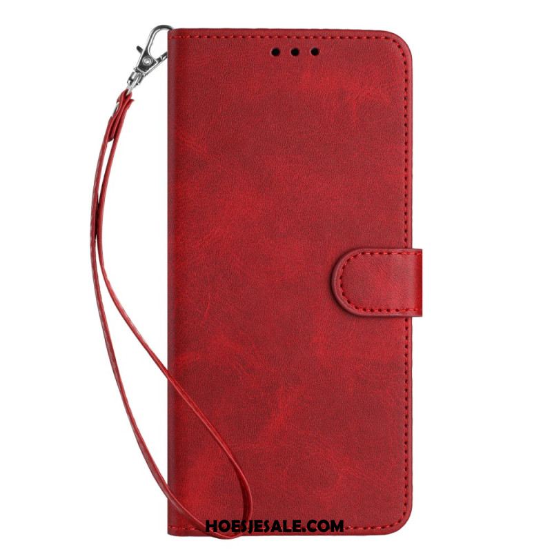 Leren Hoesje Xiaomi 14t Ledereffect Met Riem Bescherming Hoesje