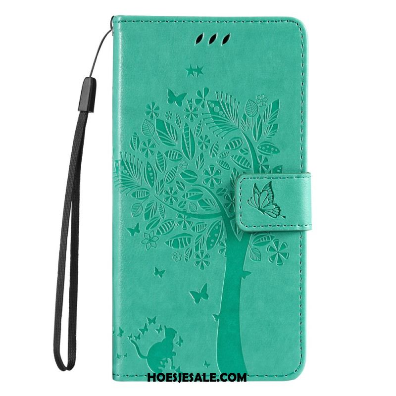 Leren Hoesje Xiaomi 14t Pro Kat- En Boompatroon