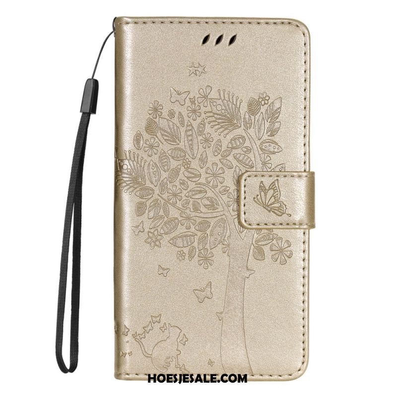 Leren Hoesje Xiaomi 14t Pro Kat- En Boompatroon