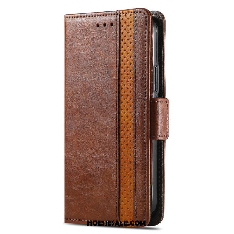 Leren Hoesje Xiaomi 14t Pro Tweekleurige Caseneo Bescherming Hoesje