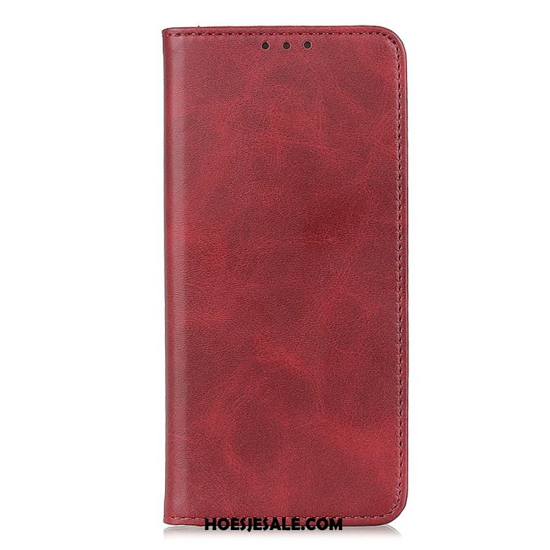 Leren Hoesje Xiaomi Redmi Note 13 4g Klassiek Splitleer Bescherming Hoesje