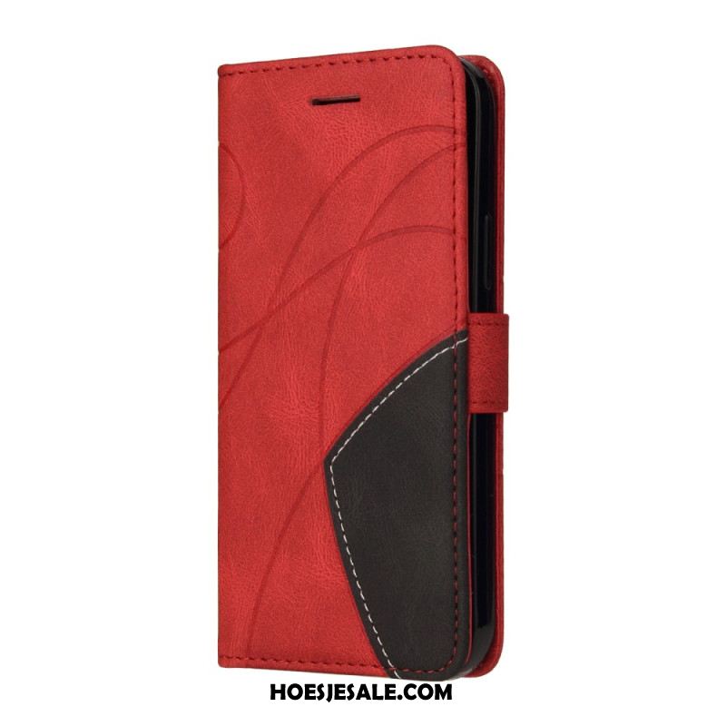 Leren Hoesje Xiaomi Redmi Note 13 4g Tweekleurige Zigzag