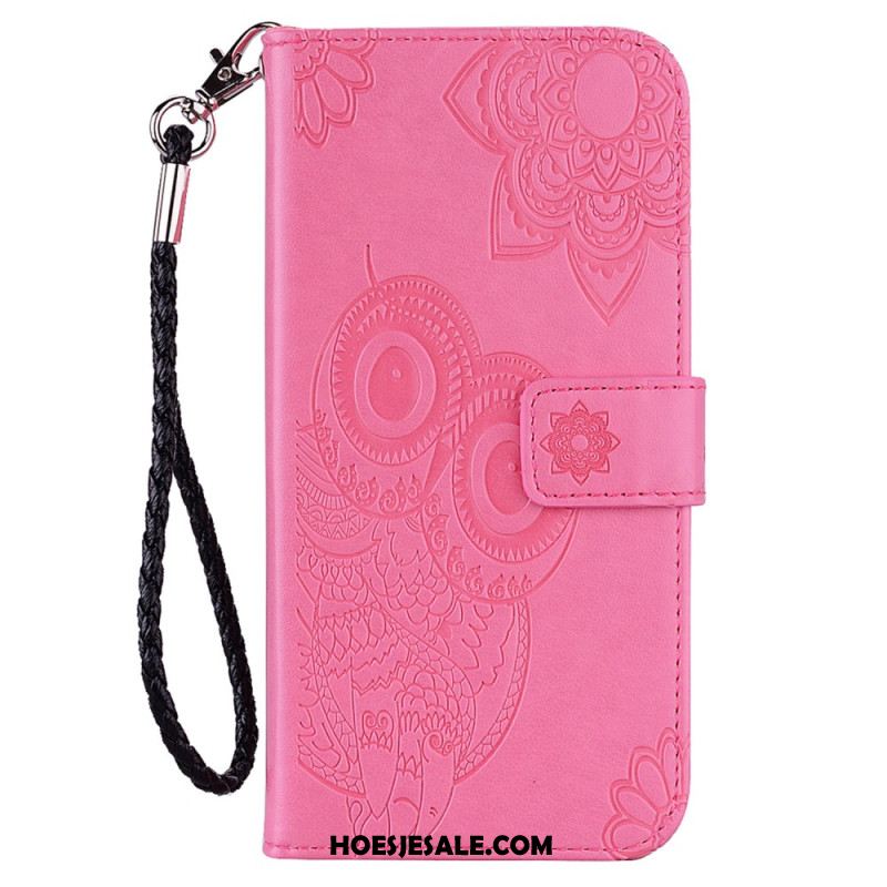 Leren Hoesje Xiaomi Redmi Note 13 Pro 4g Lanyard Uil Bescherming Hoesje